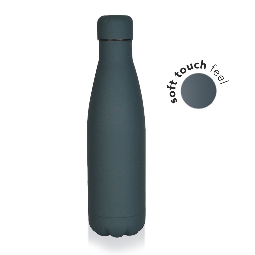 Soft Touch Insulated Water Bottle – Grey