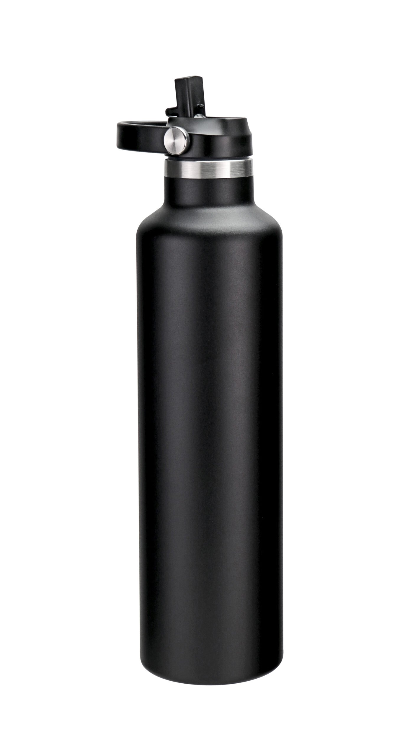 Vacuum Stainless Steel Bottle with Sports Lid – 1L – Black